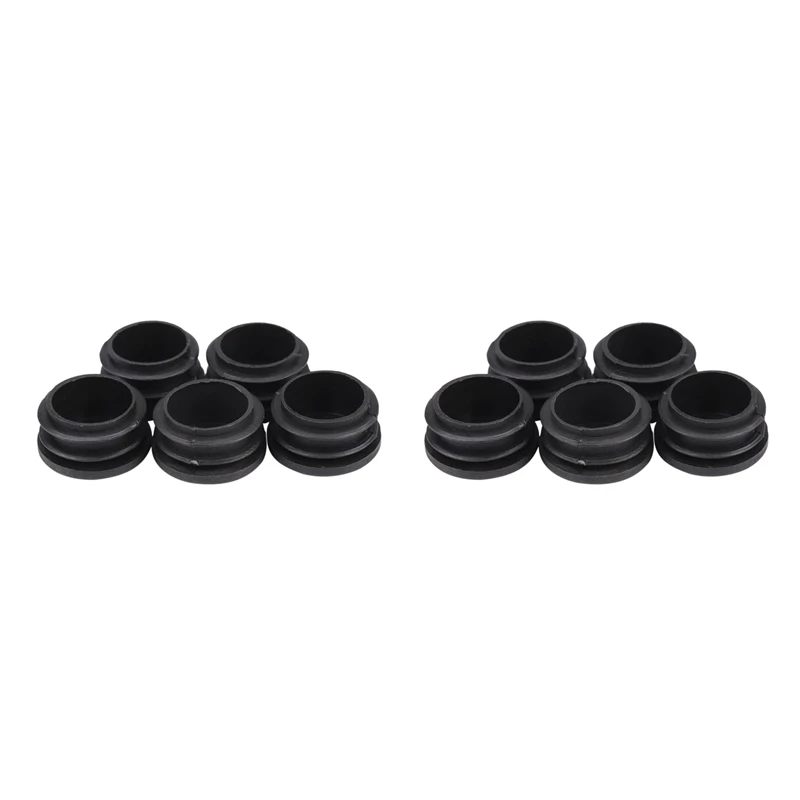 Black Plastic 35Mm Dia Blanking End Caps Round Tube Insert 10 Pcs