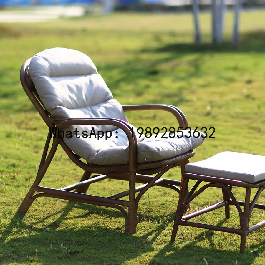 YFY Natural Rattan Woven Leisure Sofa  Living Room Single Wabi-Sabi Style  Balcony Courtyard  Elderly  Rattan Chair