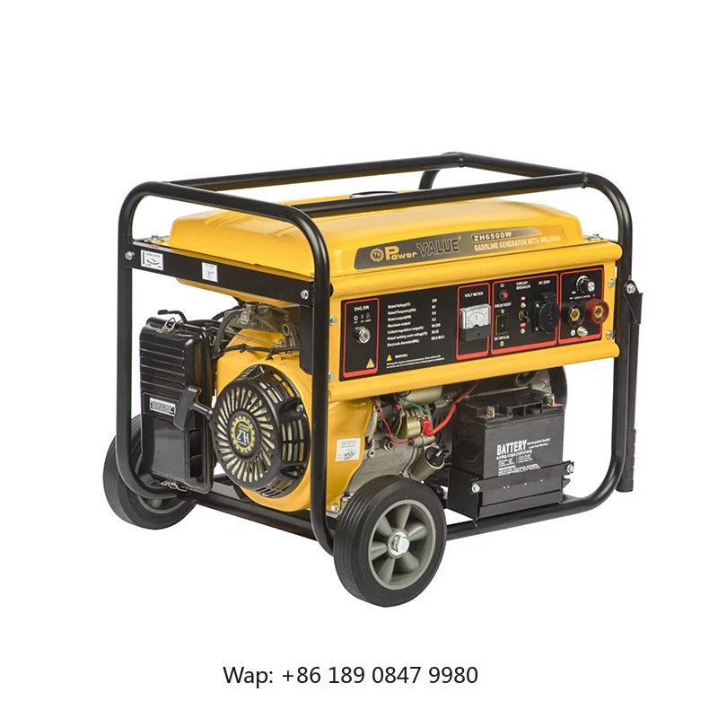 【Hot】Power Value DC Gas-oline Generator Welding Machine 5Kw 5.5kw Portable Best Price Factory Gas-oline Power Generator Welding