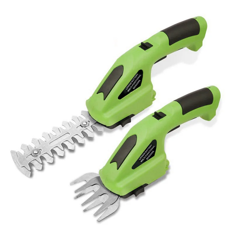 2In1 Electric Grass Cutter Single Handheld Hedge Trimmer Cordless Fence Scissor Rechargeable Powerful Shear With 2 Knife Heads