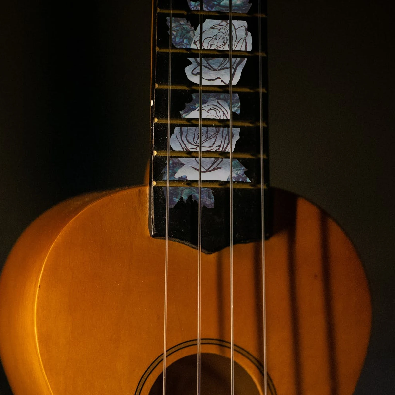 

Guitar Sticker Beautification Decorative Patch Fretboard Decals Roses Self- Pvc Creative Fingerboard