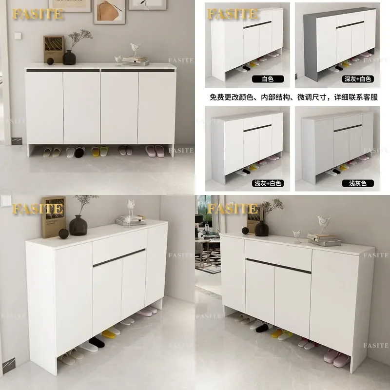 For Home Aluminum Alloy Shoe Cabinet Honeycomb Panel Storage Locker Waterproof Sunscreen Formaldehyde Free Outdoor Entrance