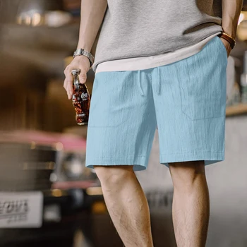 남성용 편안한 통기성 비치 반바지, 하이 퀄리티 캐주얼 운동복 바지, 대형 포켓, 여름 