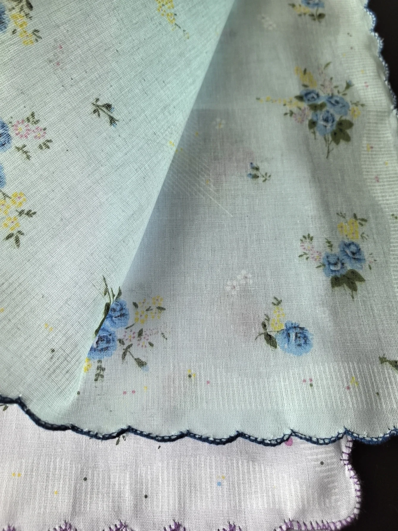 Lenço de Algodão Fino para Mulheres, Lenço Estampado, Retro 3 Peças, 11,6 polegadas