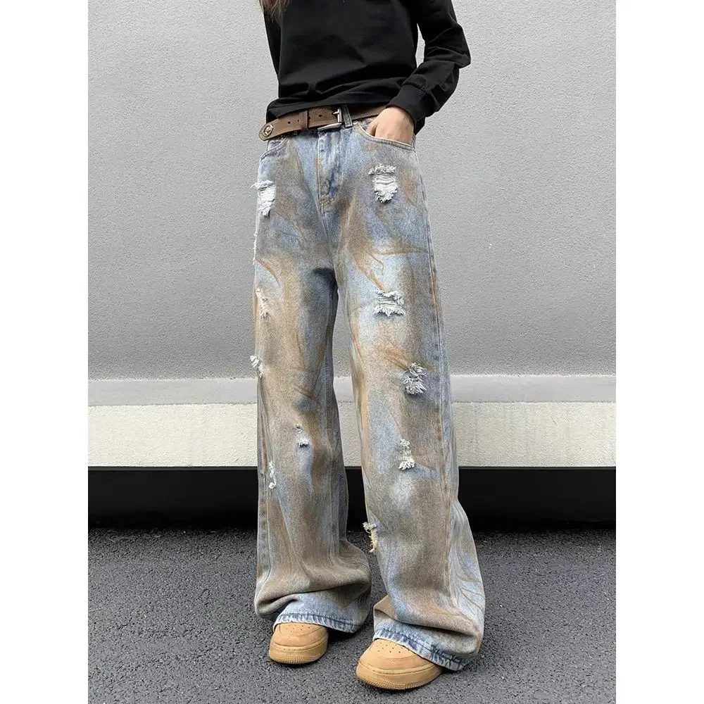 Men's Y2K Jeans Vintage Baggy Jean Pants Grunge Aesthetic Skater Pants Streetwear Relaxed Fit Jeans Trousers