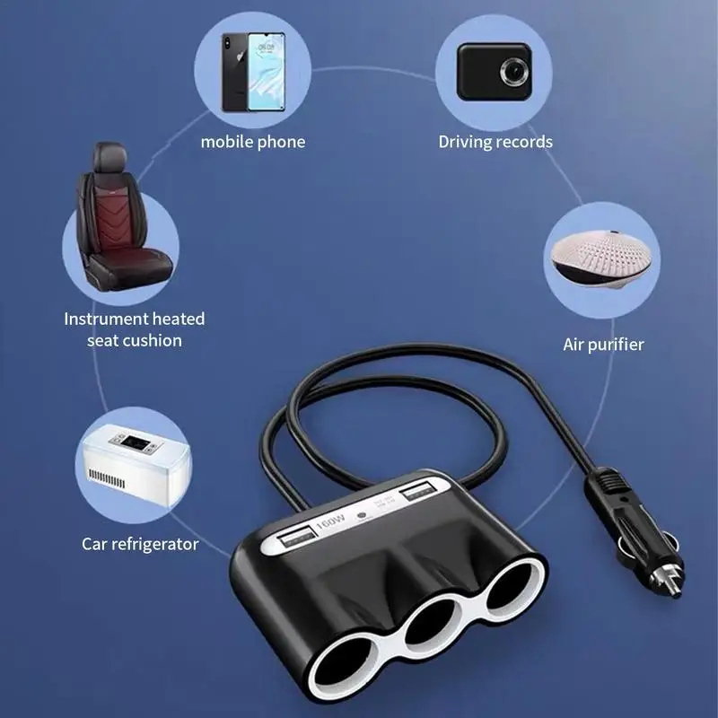 Pengisi daya USB mobil, adaptor pengisi daya Cepat otomatis antarmuka padat ekstensi multidimensi untuk kendaraan mobil