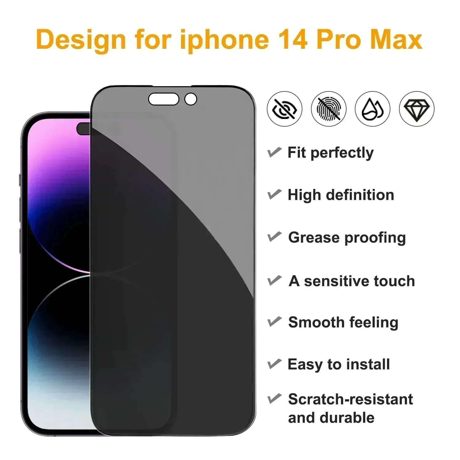 [2+2 Pack]Privacy Tempered Glass For iPhone 14 13 11 Pro 12 Mini XS Max X XR Anti Spy Glass For iPhone 14 Plus Screen Protectors