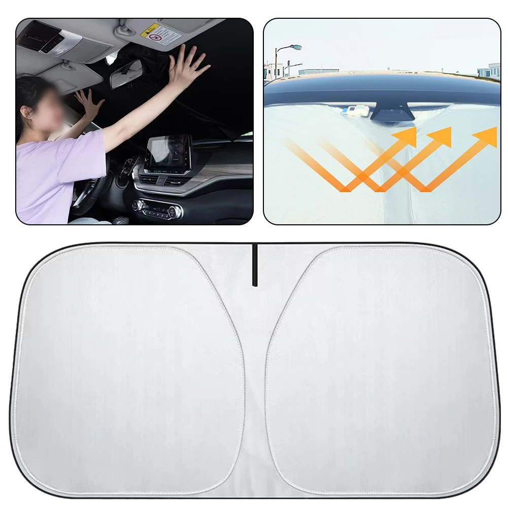 1x Car Windshield 140 * 80cm Direct Installation Foldable Cover Front Glass UV Block Sunshade High Grade 1x Car