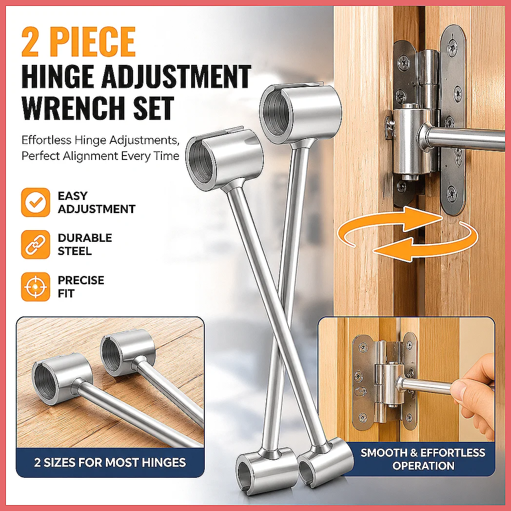 Adjustable Hinge Gap Repair Wrench 9-24.5mm Door Fixing Spanner Labor-Saving Hardware Bolt DIY Installation Kit for Home 2-in