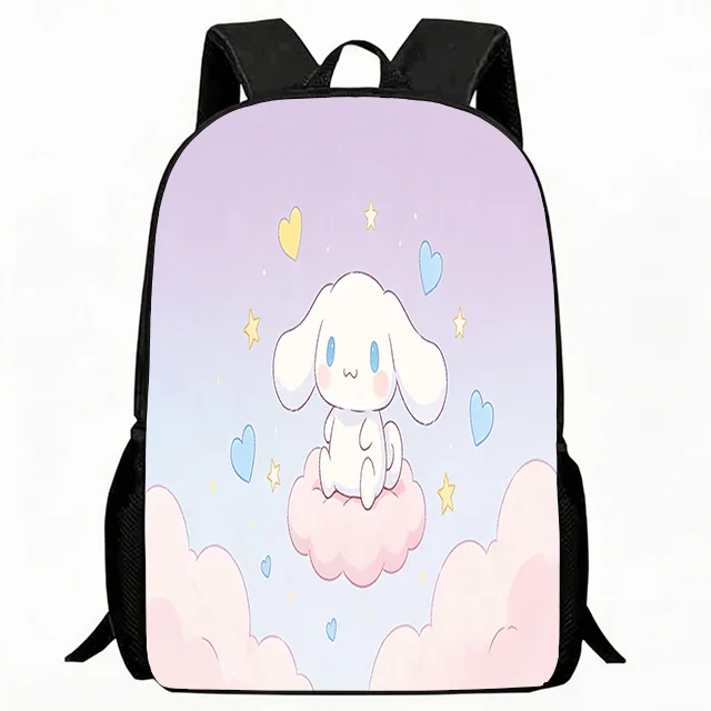 

Kids Bag Cinnamoroll Print Children Backpack Cute Pastel Cloud with Hearts and Stars Design School Bag Lightweight Breathable Bo