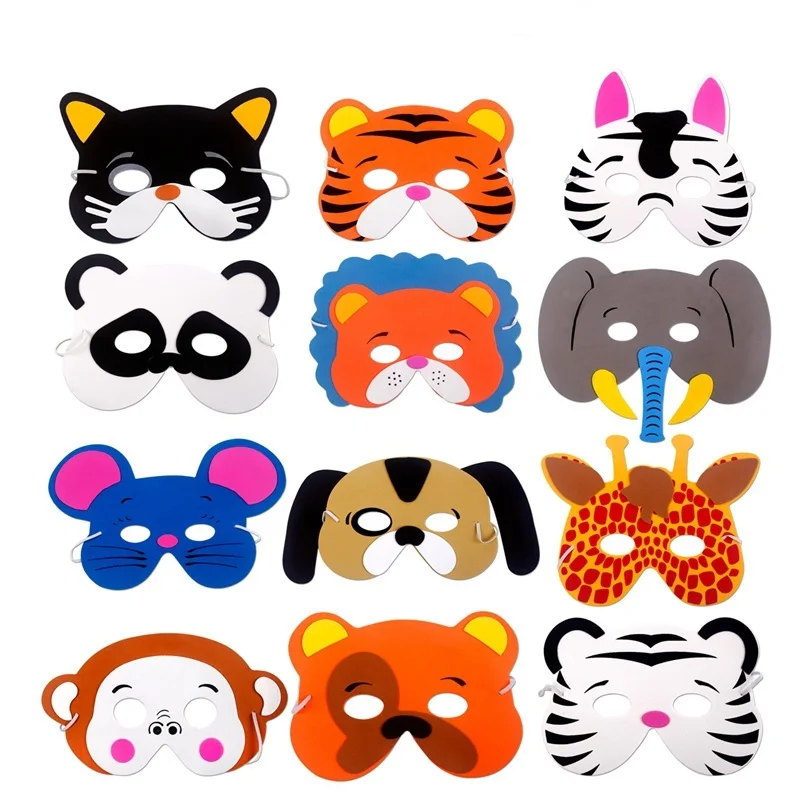 

PATIMATE 12pcs EVA Foam Masks Animal Party Decor Summer Party Birthday Decoration Safari Jungle Party Decor Kids Party Favors