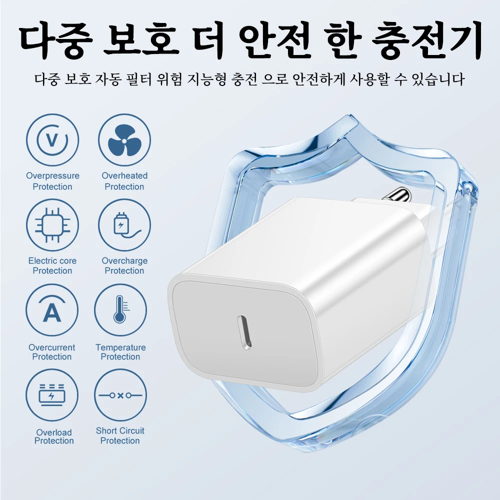 Pengisi Daya Cepat 20W PD Antarmuka Tipe-C Aturmen Peraturan Korea Warna Kepala Pengisi Daya Aksesoris Ponsel untuk iPhone Samsung Huawei