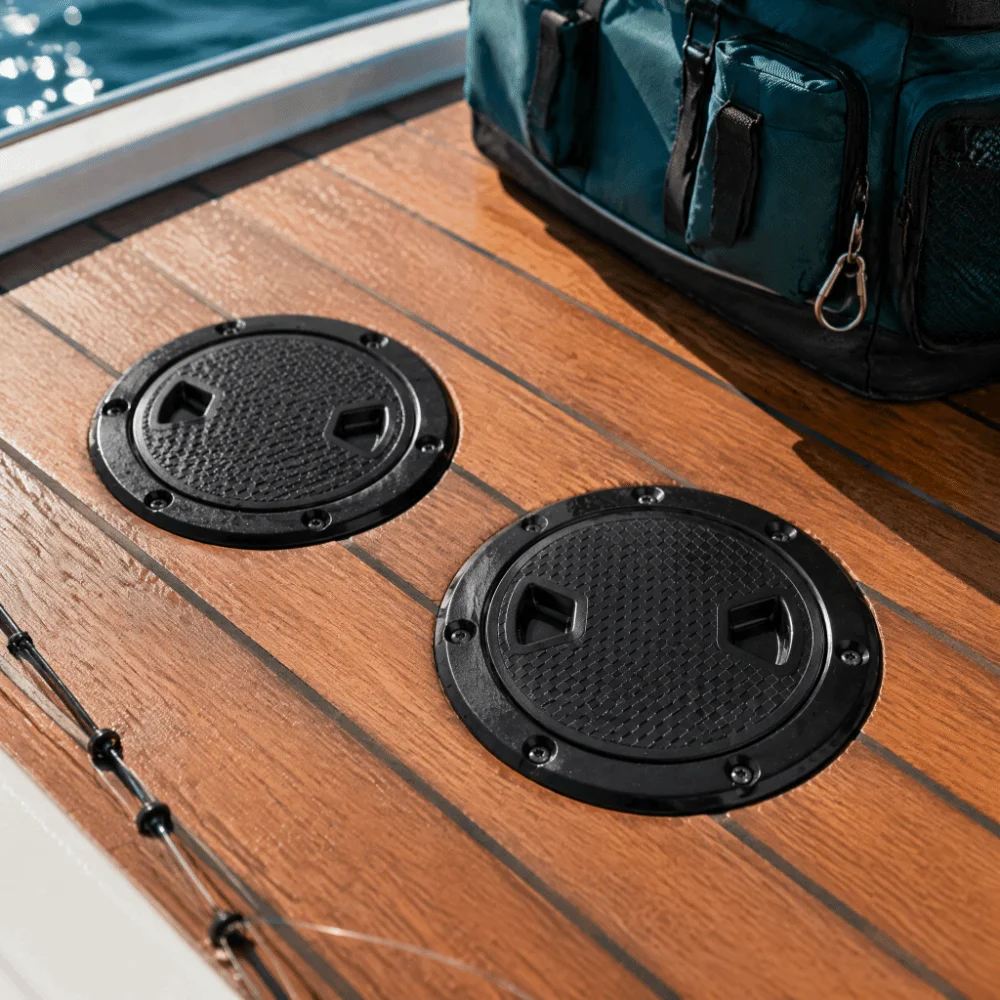 2pcs set Reinforced ABS Round Deck Hatch 180 Degree Opening Detachable Water-Tight Lid Inspection Plate 4 Inch Size