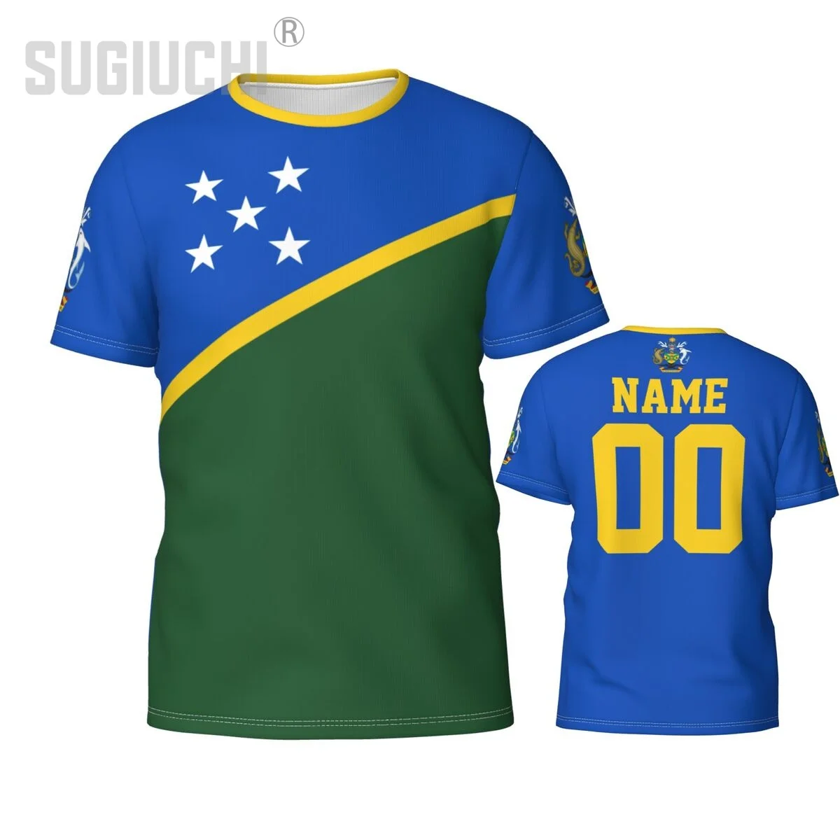 Custom Name Number Solomon Islands Flag Emblem 3D T-shirts For Men Women Tees jersey team Soccer Football Fans Gift T shirt