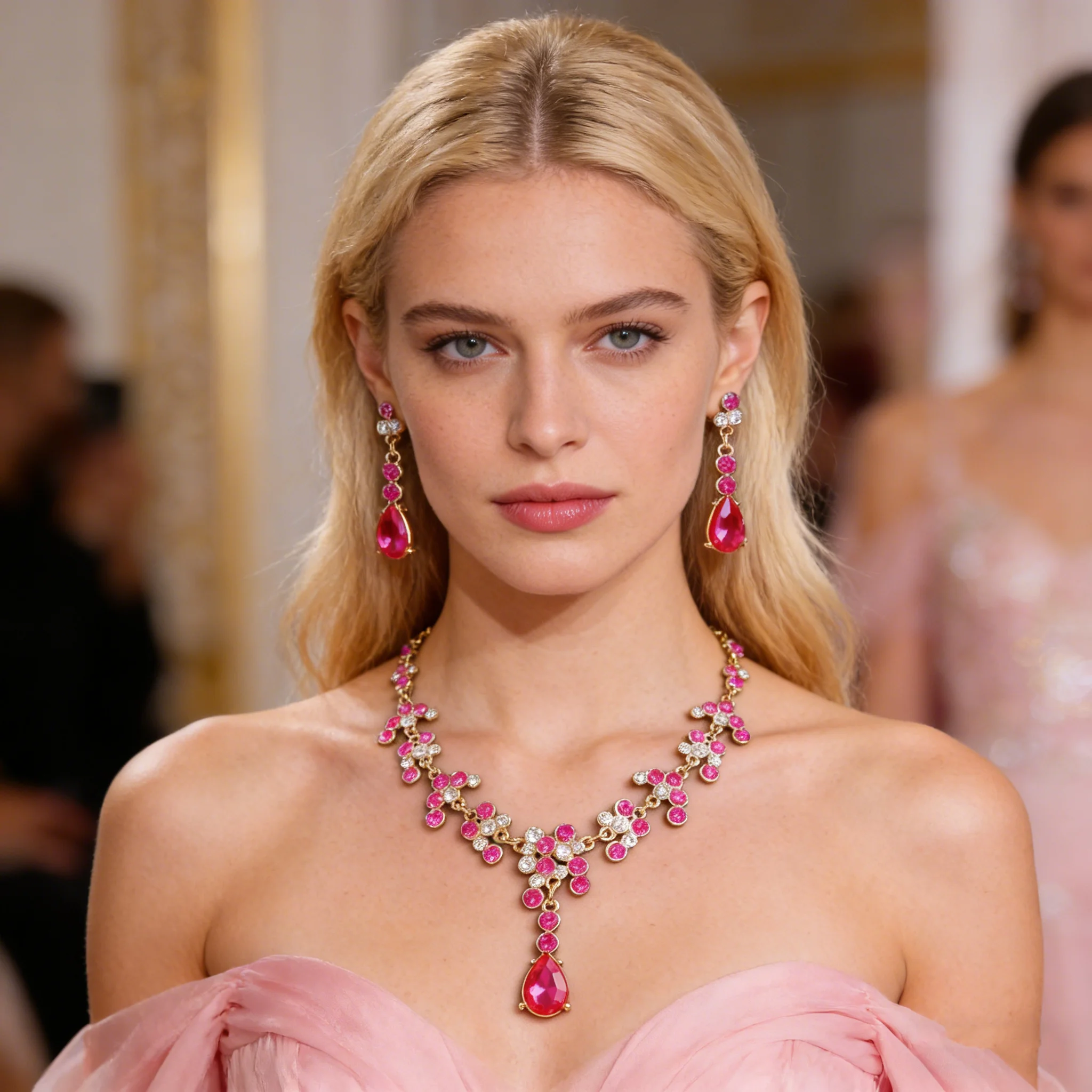 Wedding Bridesmaid Jewelry Set Shiny Crystal Pendant Necklaces Earrings Multicolor Fashion Crystal Jewelry Set Wedding Party