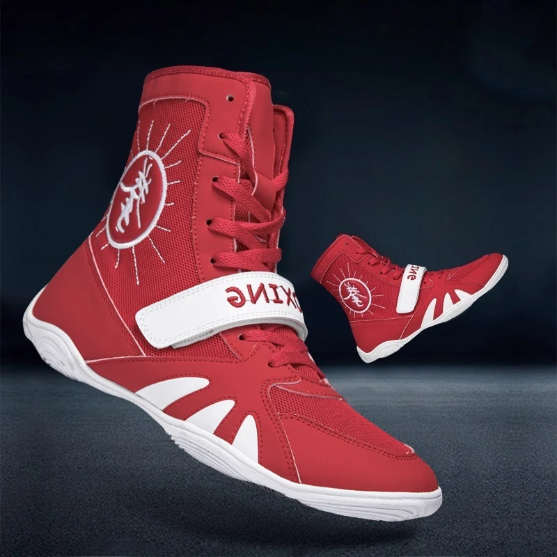 

Новый стиль, высокие мужские боксерские кроссовки, дышащие борцовские кроссовки, нескользящие боксерские тренировочные ботинки, удобные армейские кроссовки