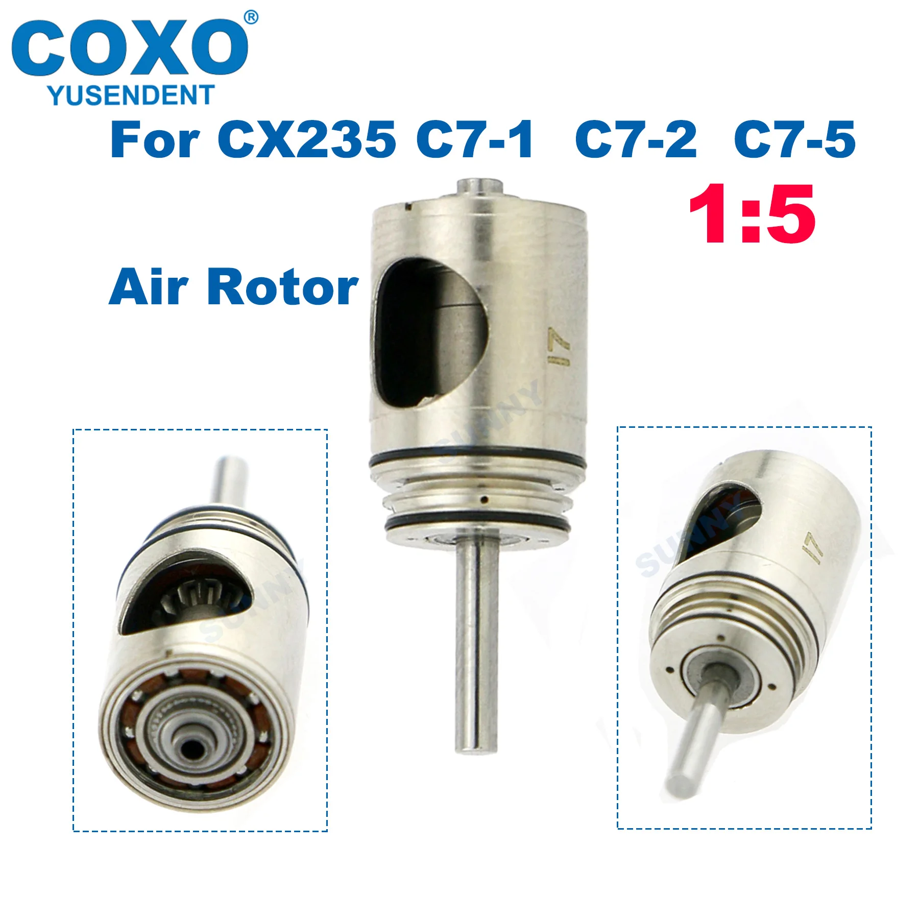 COXO Dental Turbine Cartridge Air Rotor For 1:5 Low Speed Handpieces  CX235 C7-1 C7-2 C7-5 Dental Accessories