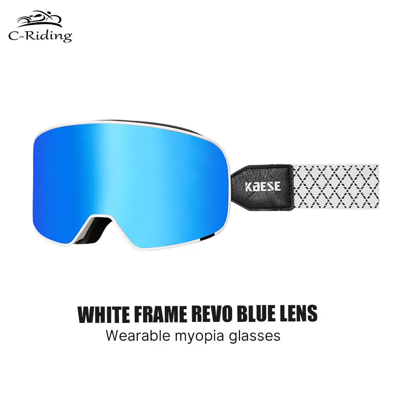 Trend Blue Skiing Goggles Transparent Windproof Motorcycle Goggles Cycling Sunglasses HD Anti-Fog Snow Goggle Outdoor Sports