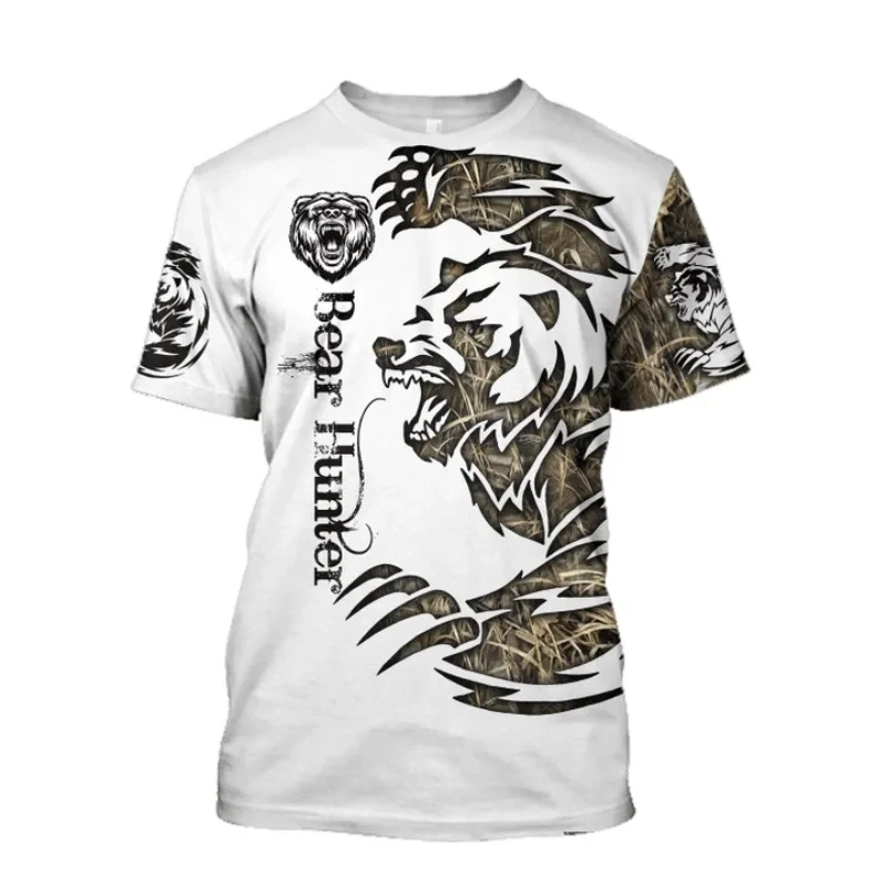 Animal Bear 3D Print Graphic Men T-Shirt Harajuku Fashion Short Sleeve Tshirts Summer Streetwear Unisex Tops 4XL Drop Shipping