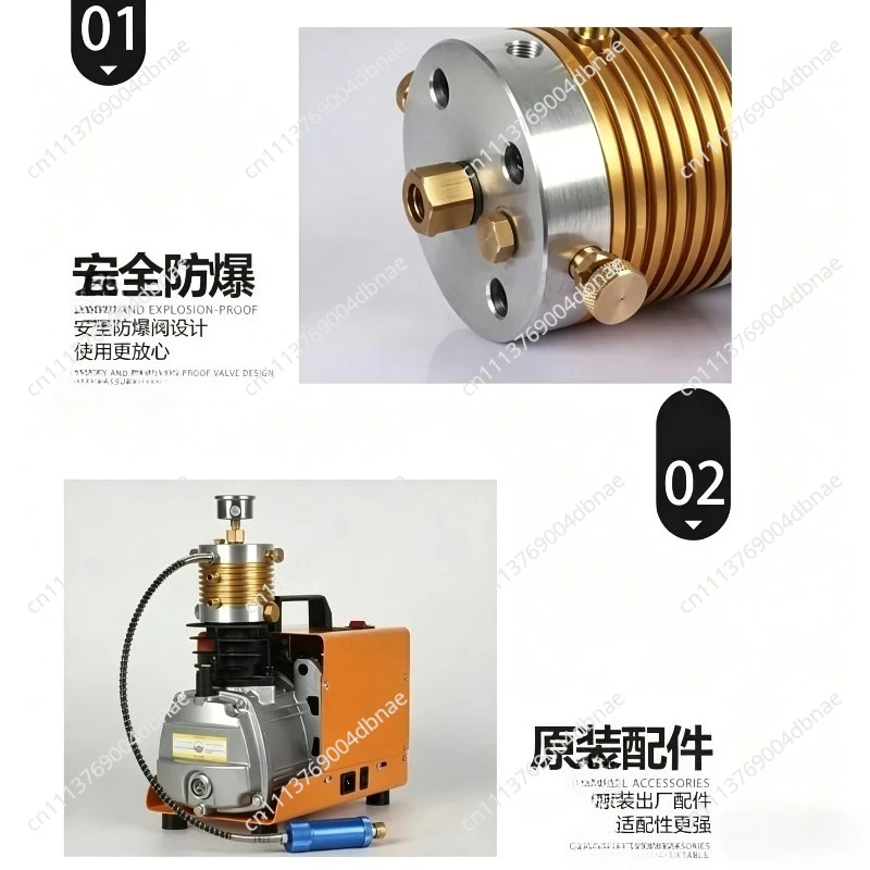 Single Cylinder Pump Head 30MPA 4500PSI High Pressure Air Compressor Cylinder Head Repair Parts Replacement Accessories