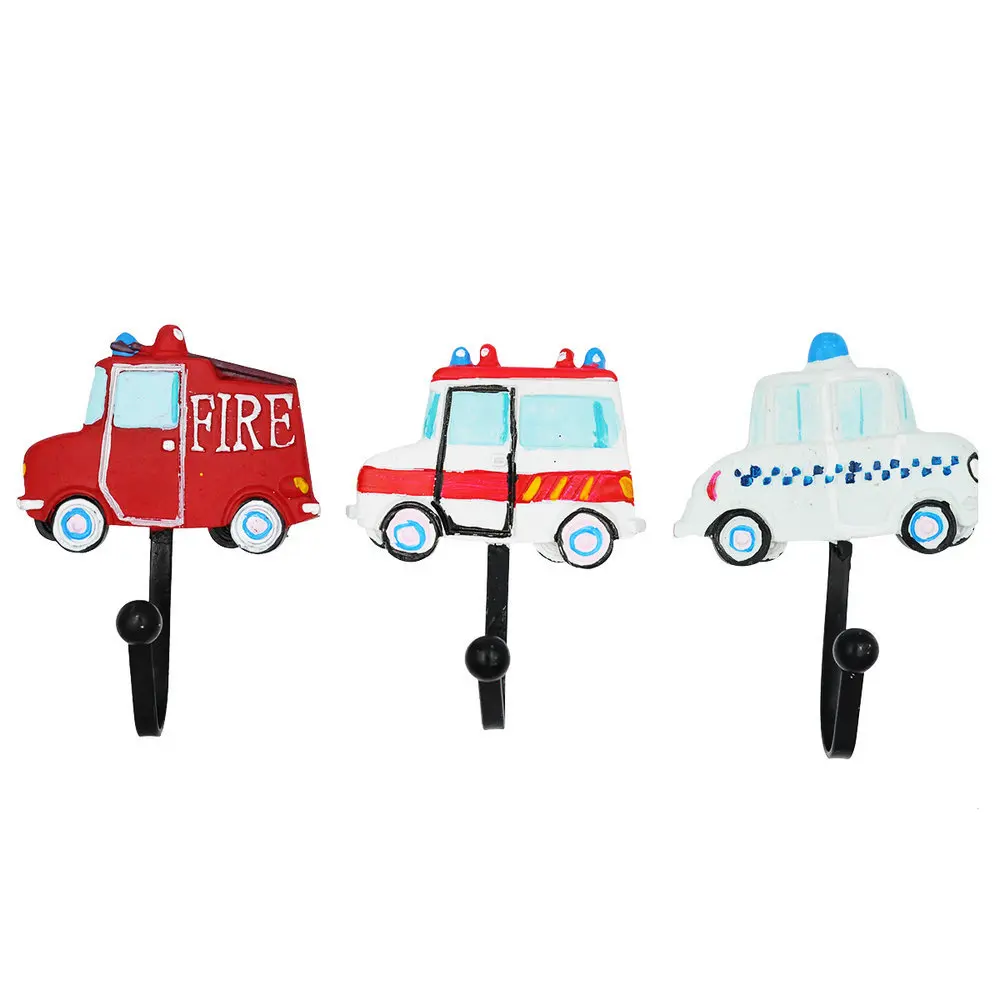 Fashion cute car series resin wall hook decoration Clothes Coat hat key hanging Decorative Wall Hooks Robe Hanger