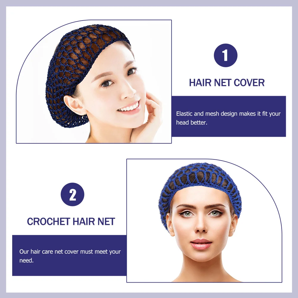 

3Pcs Durable Crocheted Hair Nets Anti Mess Sleep Caps Women Home Use Hair Cover Practical Gift Crochet Mesh Hairnet