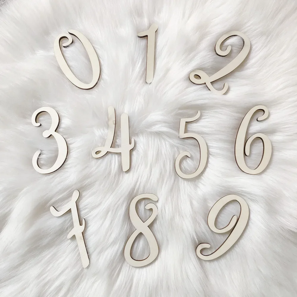 Scandinavian Style Numbers Months Letters Wooden Pieces Baby Weeks 100 Days Shooting Props Simple Decoration