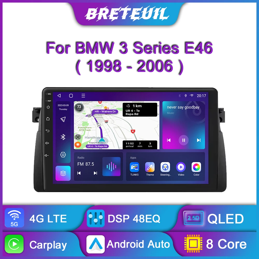 For BMW 3 Series E46 1998-2005 Android Car Radio Multimedia Player Navigation GPS Carplay Screen Auto Stereo Intelligent System