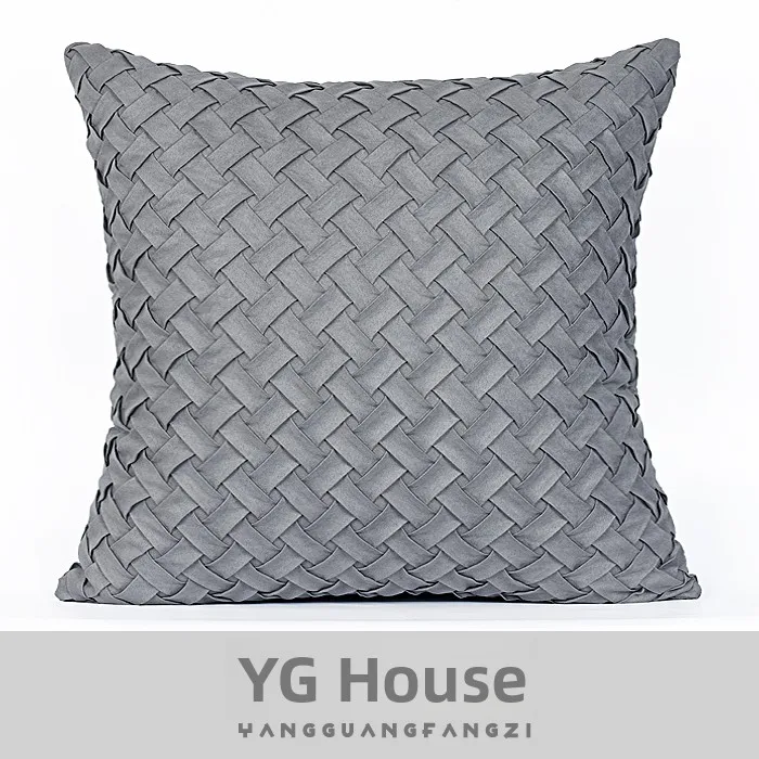 

Наволочки ручной работы из кожи и бархата для дивана, кровати, гостиной, современные, для дома