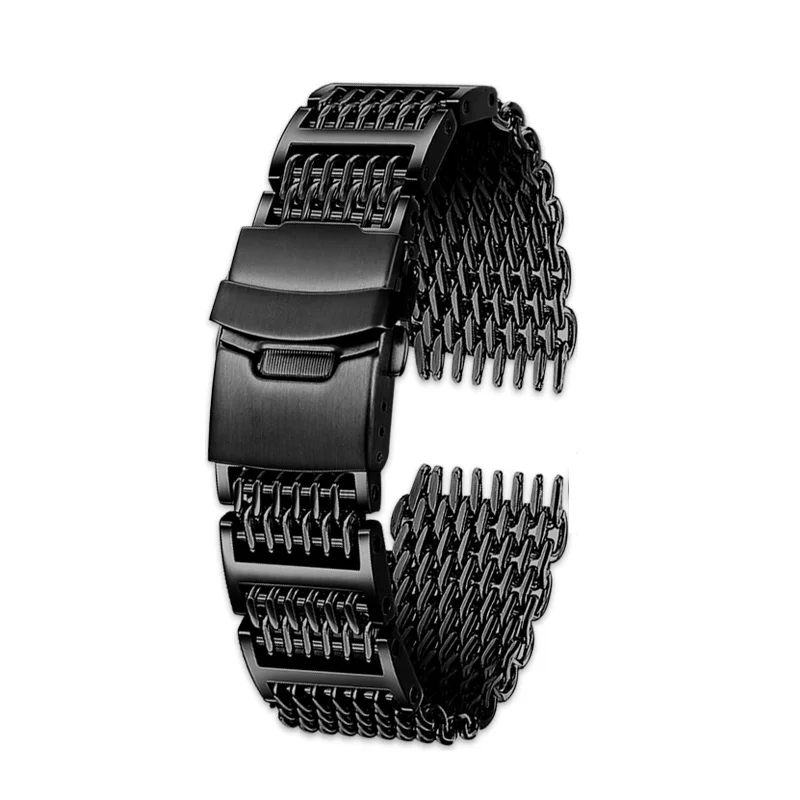 ZETHYDUM 20mm/22mm/24mm Männer Luxus Armband Edelstahl Shark Mesh Strap Für Seiko Breitling Omega panerai Tauchen Armband 5
