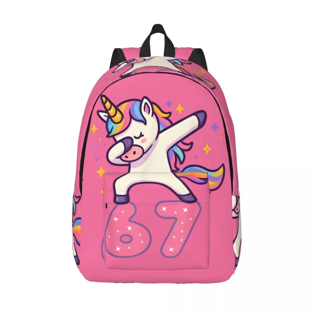 

67 рюкзак с единорогом для девочек Six Seven Meme Brainrot для мальчиков и девочек, детский школьный рюкзак для книг, рюкзак для дошкольников, сумка для начальной школы, уличная сумка