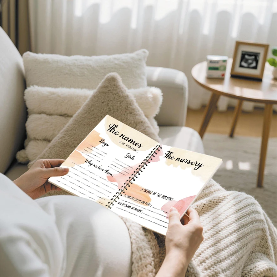 Pregnancy Journal Sticker Set for New Moms, Weekly Pregnancy Tracker Memory Book, 8.3x11.2 Inch, 32 Pages