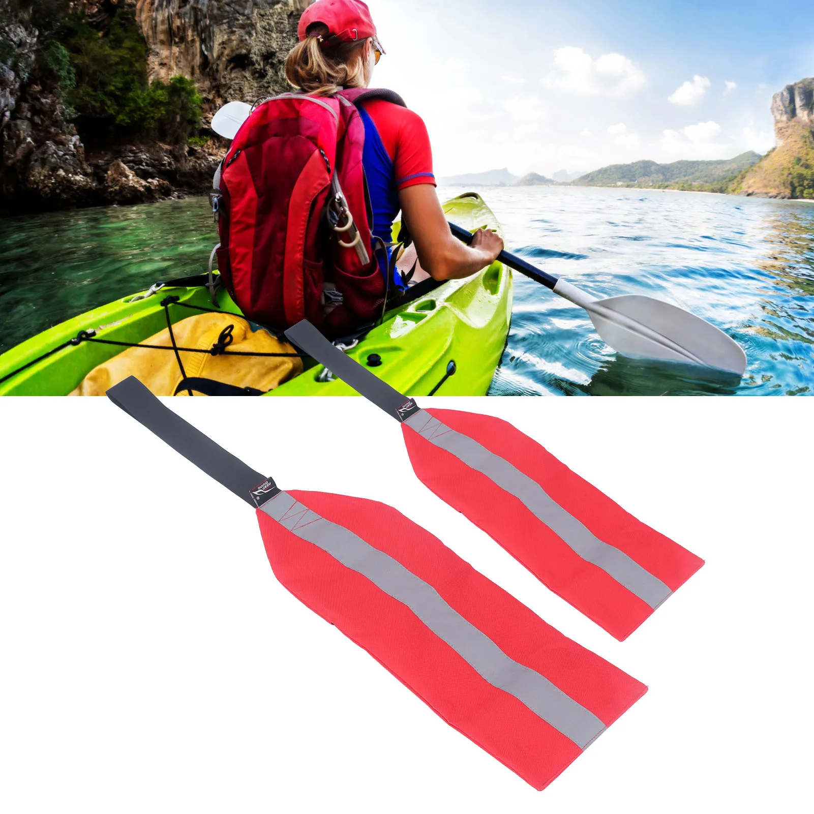 

Флаг безопасности для каяка, портативный многоцелевой тканевый Оксфорд, буксирный каноэ, красный предупреждающий флаг со светоотражающей полосой для велосипедных лодок