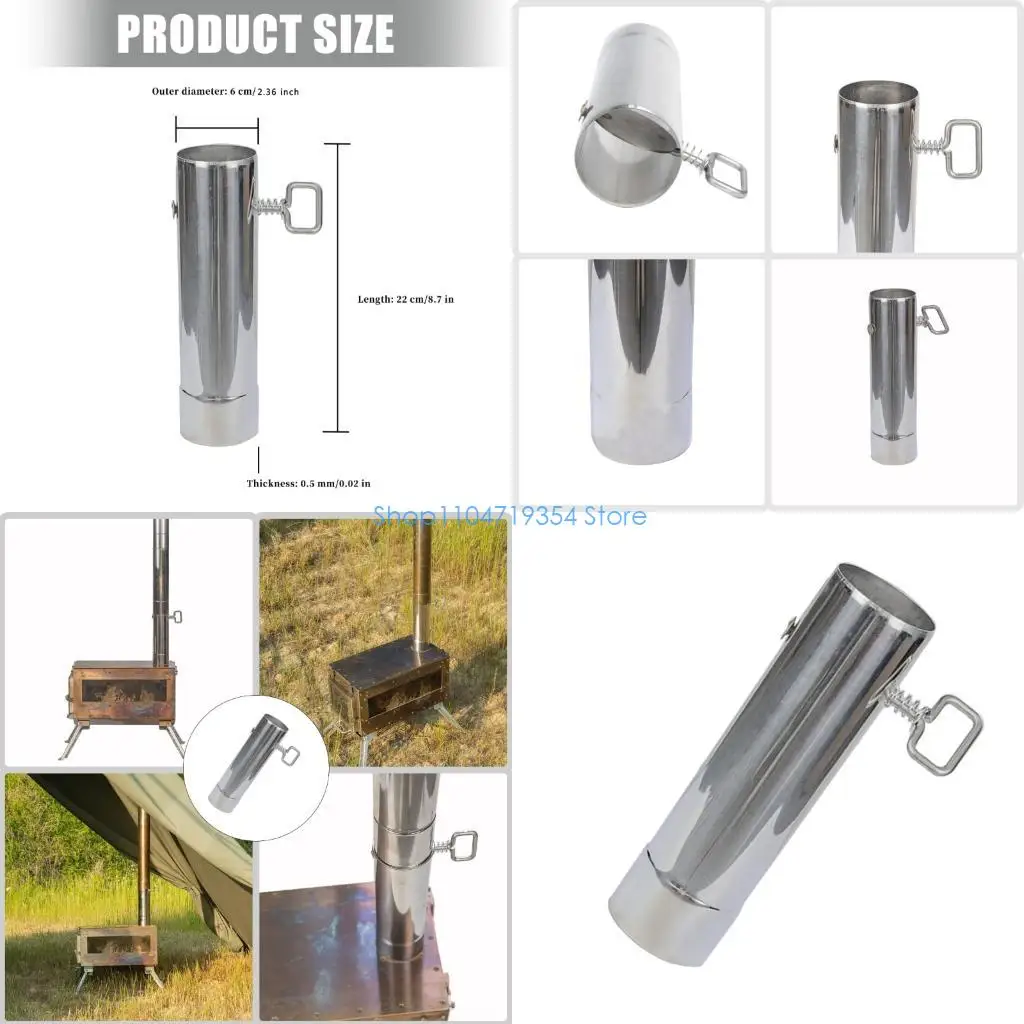 0XLD Stainless Steel Chimney Straight Pipe Adjustable Tent Stove Chimney Pipe For Camp Stove Supplies Enduring