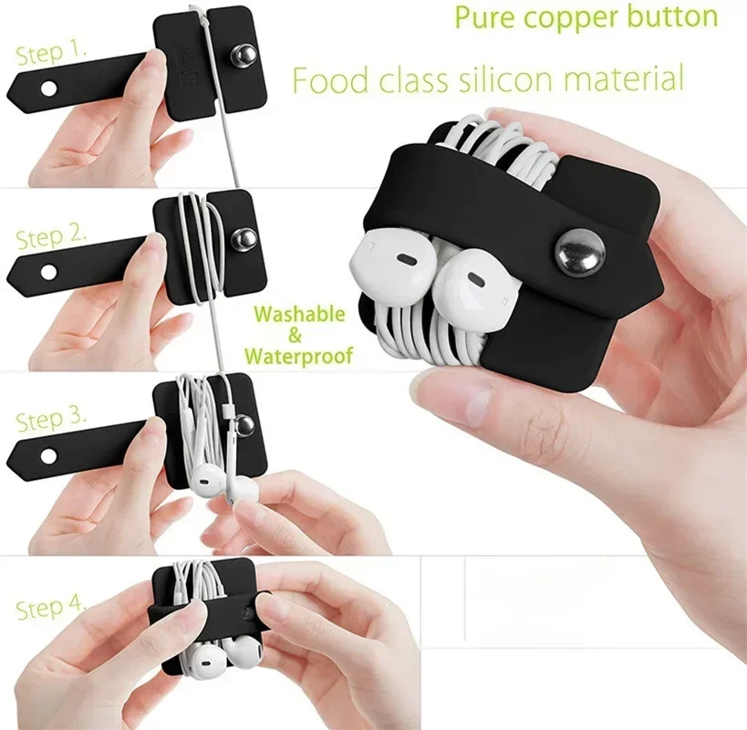 Kabel Data Organiser Kabel Earbud Pemegang Earphone Bungkus Earphone Organizer Headset Headphone Kabel Winder Manager Kabel Winder