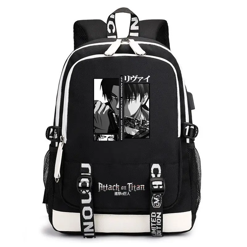 Zaino Anime Attack On Titan Zaino per studenti di grande capacità Zaini leggeri e durevoli possono ospitare un computer da 16 pollici