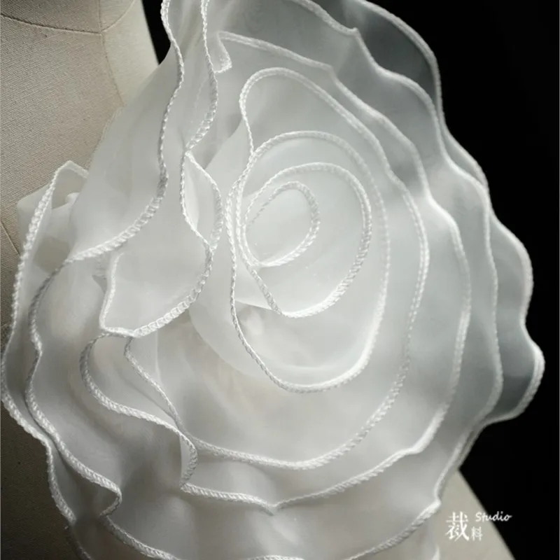 Super large rose flower yarn wedding wedding dress decoration headdress handmade DIY clothing designer sew on patches