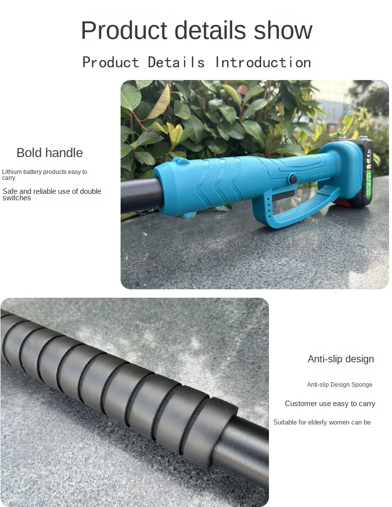 6-Inch Electric Chain Saw, 2.5cm Electric Pruning Shears, 1.7m Telescopic Extension Rod Asta Telescopica Per Potatura A Batteria