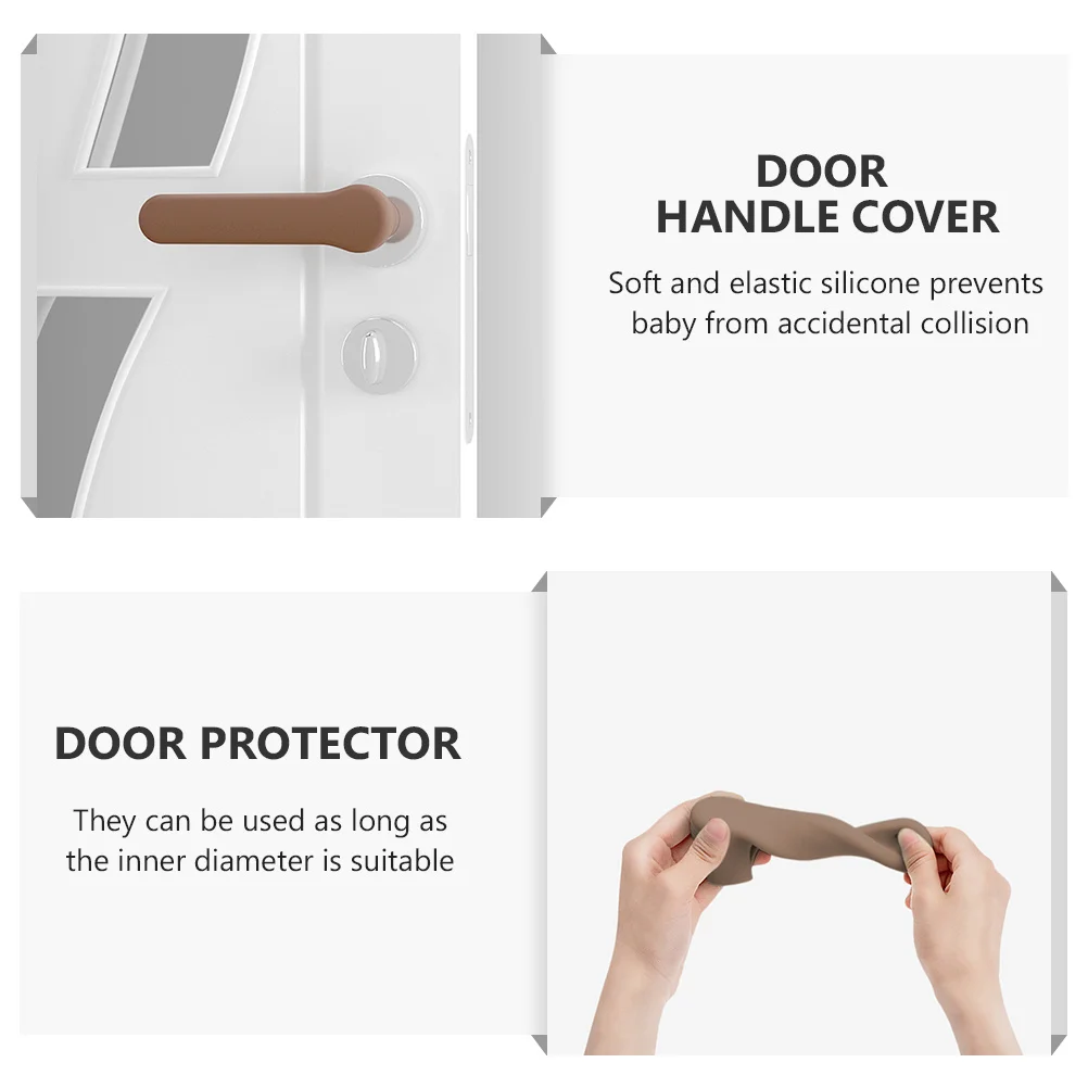 

1pcs Door Handle Protector Silicone For Room Wall Protection Door Pull Cover Household Handle Accessory