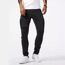 Pantaloni da uomo in tinta unita pantaloni da uomo pantaloni da lavoro da uomo durevoli con tasche rinforzate tessuto elastico Design Slim Fit