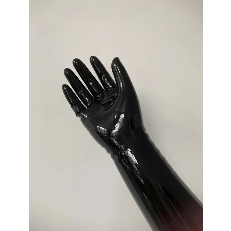 One Time Molding Hot Sale Sexy Latex Gloves Black Short Rubber Gloves Adult Unisex Seamless Gloves Chlorination Treatment