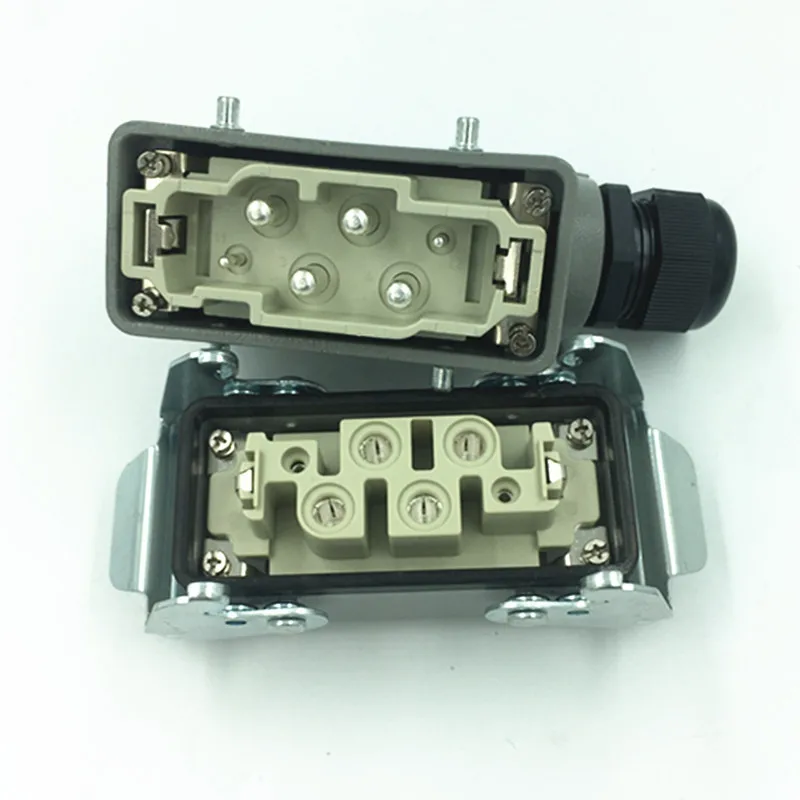 Heavy-duty Connector 80A Rectangular Hot Runner Plug HK-004/2 Industrial High-current Socket 4 Core 6 Core 12 Core