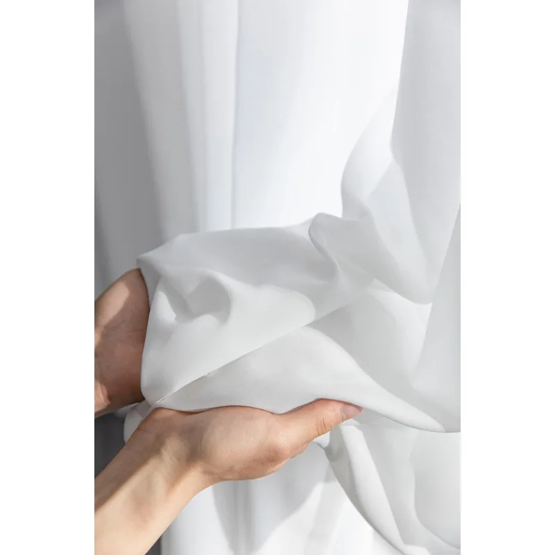 1 Piece of Modern Simple White Gauze Anti-scratch Diamond Gauze Light-impermeable Curtains Living Room Bedroom Balcony Curtains
