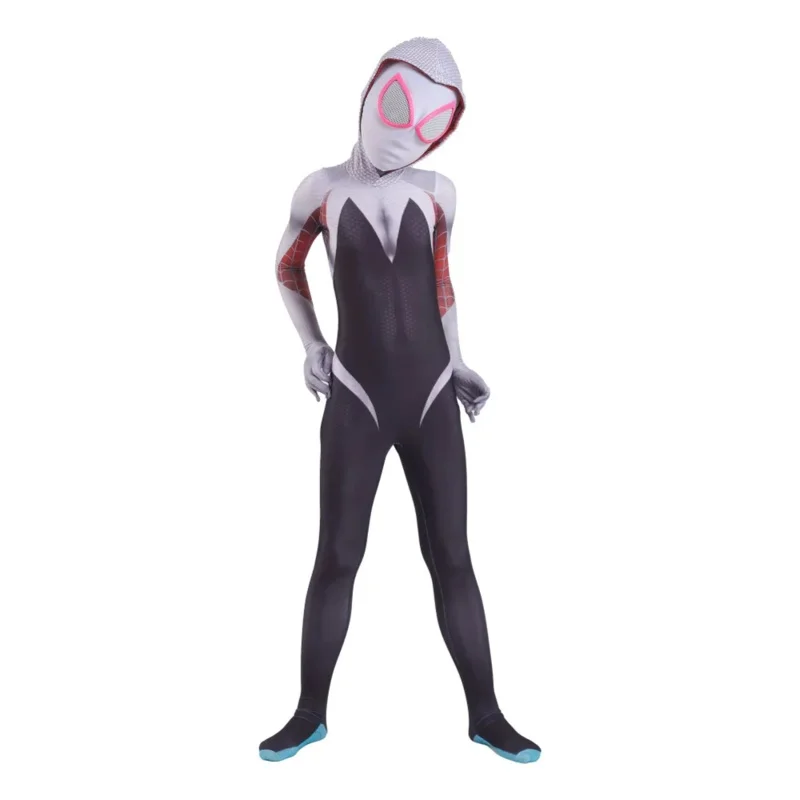 Bär Den Gwen Stacy Spandex Overalls Mädchen Zentai Kostüm Halloween Cosplay Weiblichen Anzug Für Kinder Kostüme Neue 2025