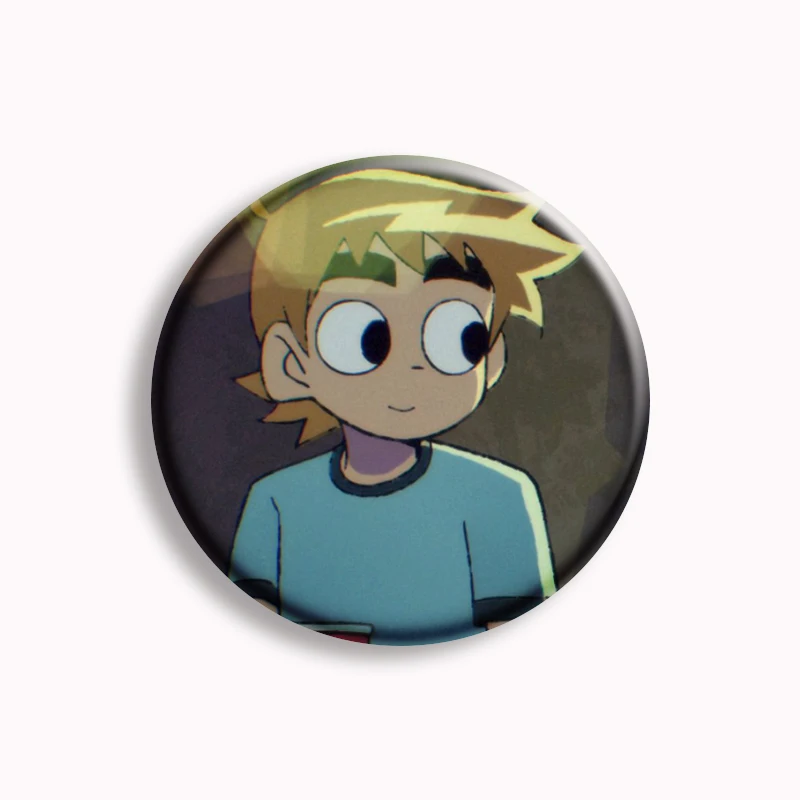 Épingle de bouton de dessin animé Anime Scott Pilgrim, broche Scott et Ramona, insigne pour décor de sac, bijoux, cadeau d'amis de renforcement, 58mm