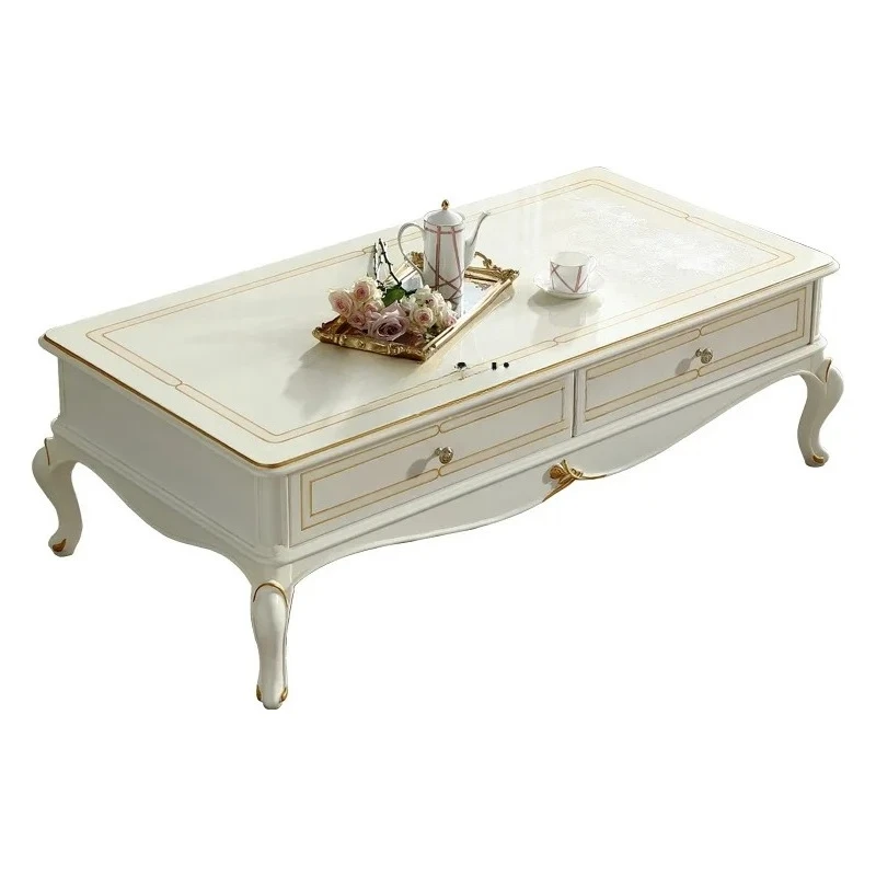 

C Pastoral Style Furniture Small Apartment Retro Solid Wood Long End Table M Carved Blue