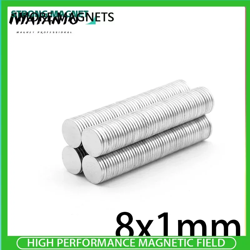 

1000PCS 8x1 mm Round Strong Powerful Magnetic Magnet N35 Permanent Rare Earth Neodymium Magnet Disc 8x1mm 8*1 mm