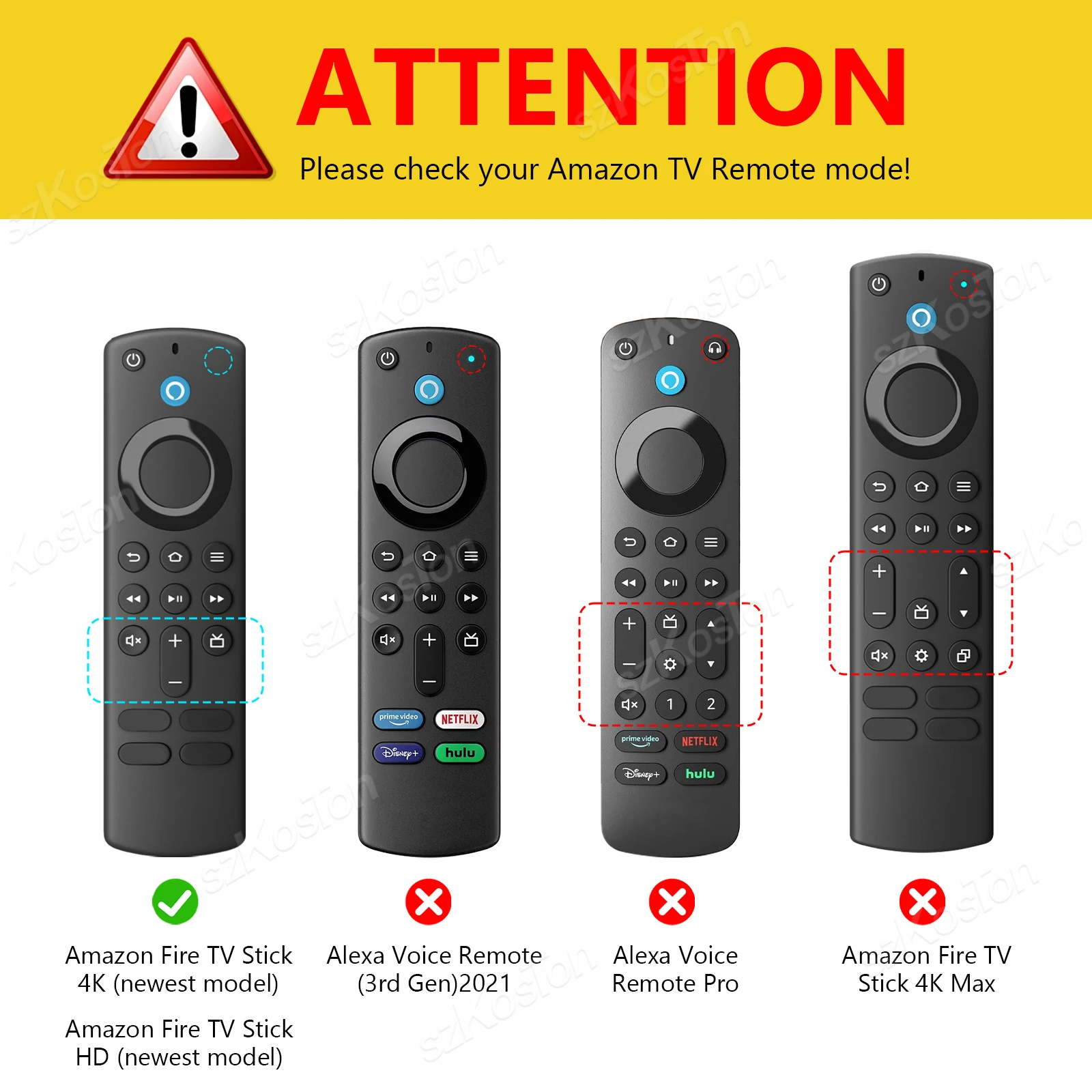 Silicone Protective Case Smart TV Remote Control for Fire TV Stick HD/4K 2025 Newest Model Cover with Lanyard