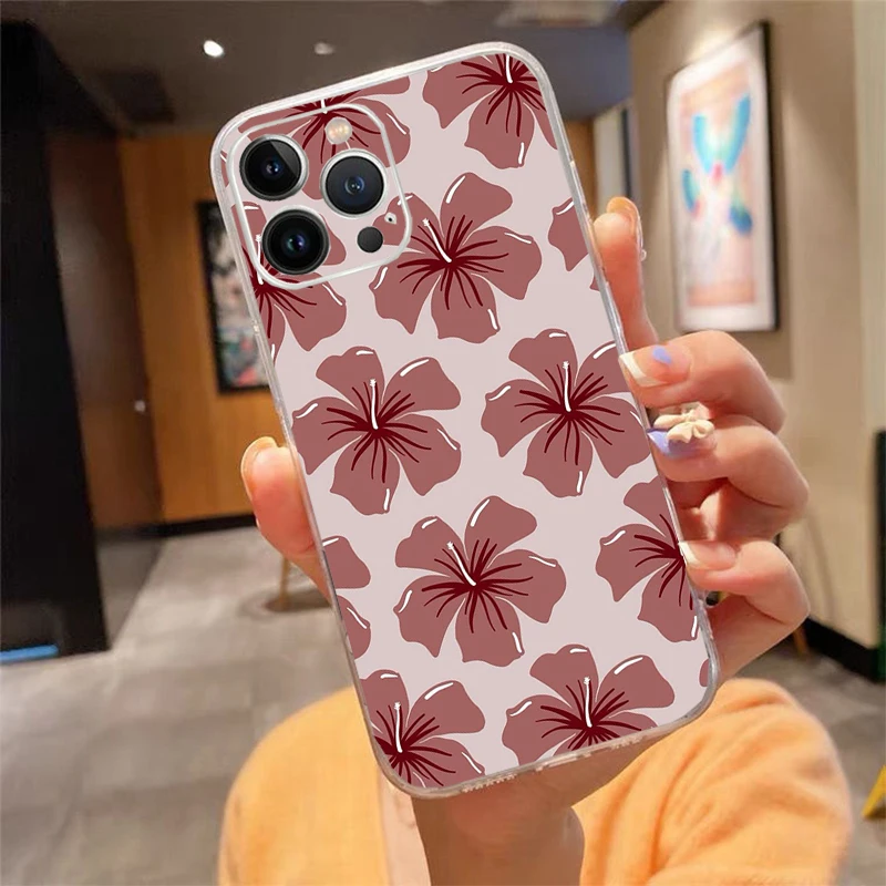 

Summer Pink Flower Phone Case Carcasa Funda For iPhone 17 Pro Max Air 16 15 14 13 Pro Max 15 16 Pro 15Plus Case