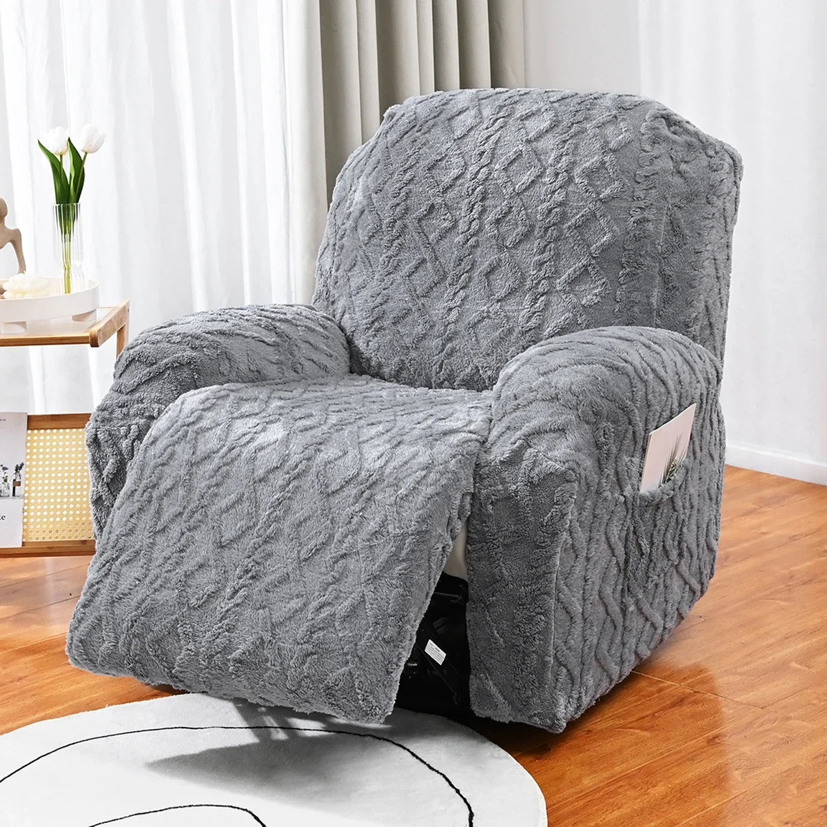 A Set of 4/6/8pcs, Double-sided Jacquard Braid Chivas Sofa Cover, Elastic Soft Sofa Recliner Cover Decorative Protection
